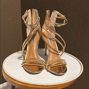 Steve Madden Women's Gold Strappy Heels
